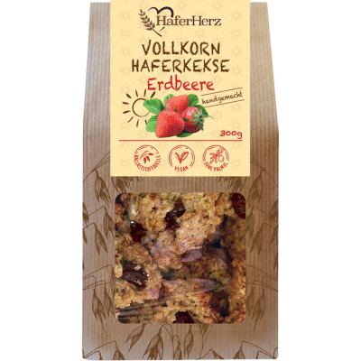  HaferHerz Vollkorn Haferkekse Erdbeere 300g 