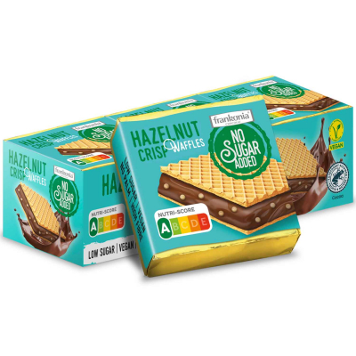 Frankonia Chocolat No Sugar Added Hazelnut Crisp Waffles Vegan 9er 