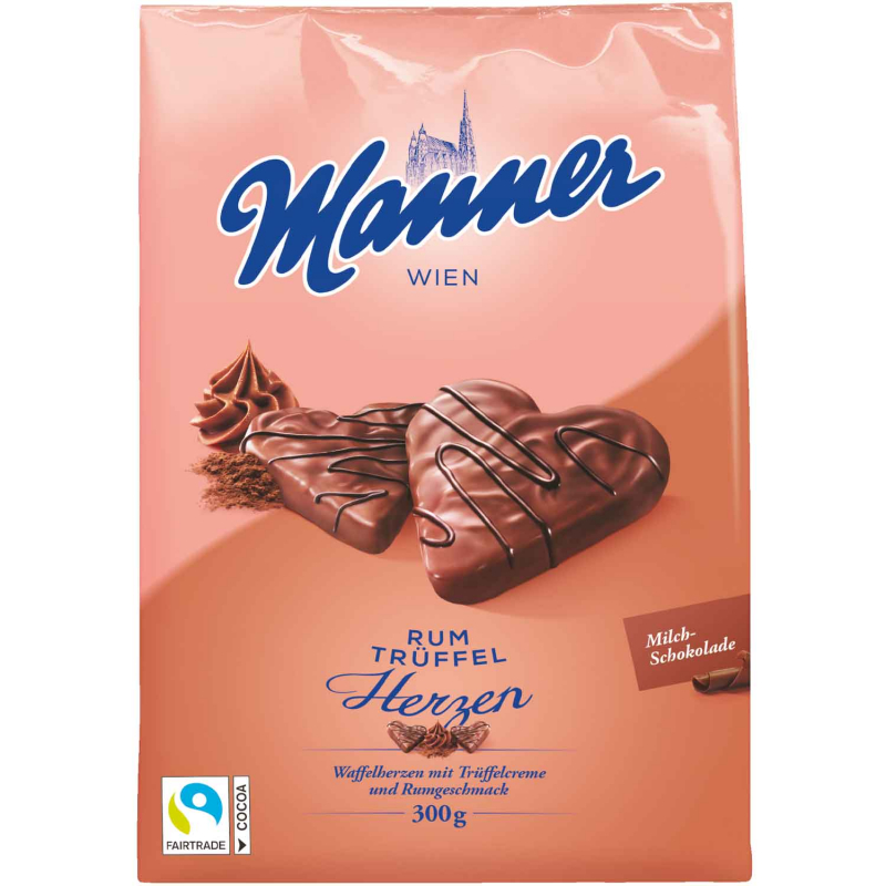  Manner Rum Trüffel Herzen 300g 