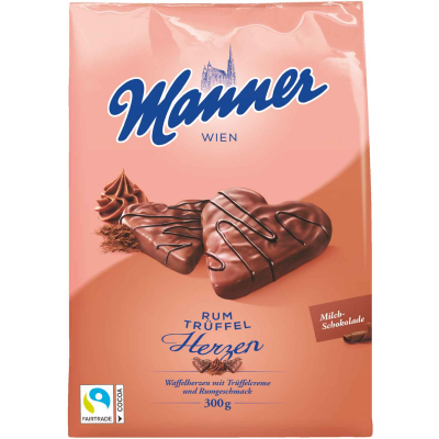  Manner Rum Trüffel Herzen 300g 