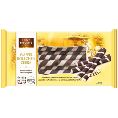  Feiny Biscuits Waffel Röllchen Zebra 160g 