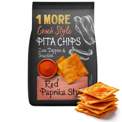  1 More Greek Style Pita Chips Red Paprika Style 90g 