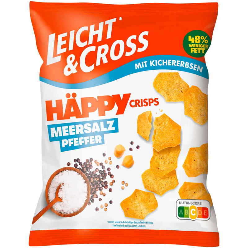  Leicht & Cross Häppy Crisps Meersalz Pfeffer 80g 