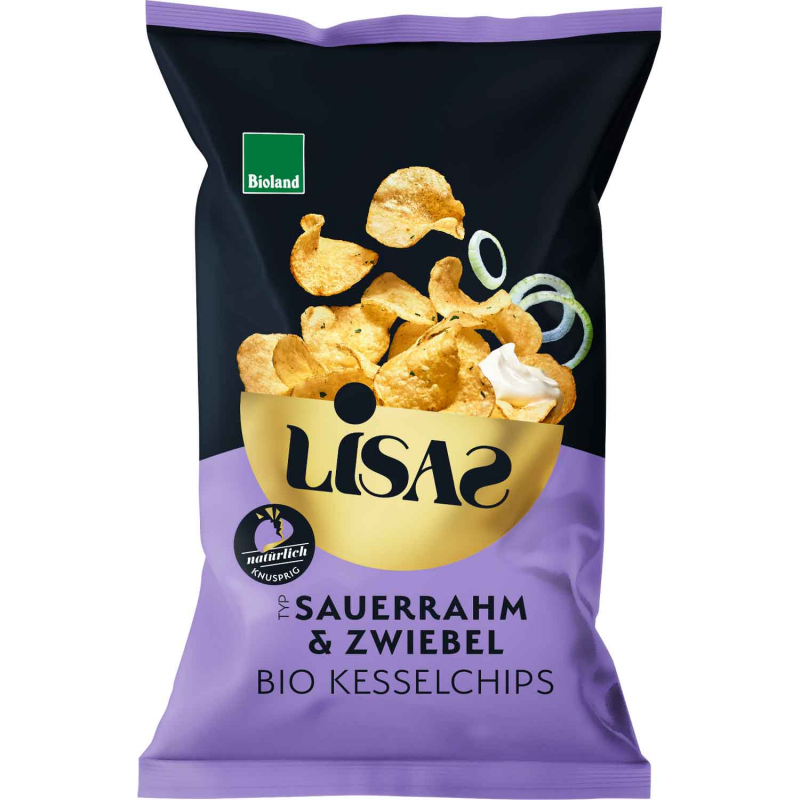  Lisas Bio Kesselchips Typ Sauerrahm & Zwiebel 50g 