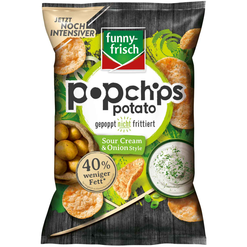  funny-frisch Popchips Sour Cream & Onion Style 80g 