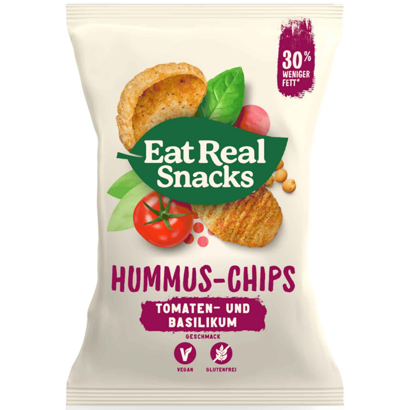  Eat Real Snacks Hummus-Chips Tomaten- und Basilikum 135g 