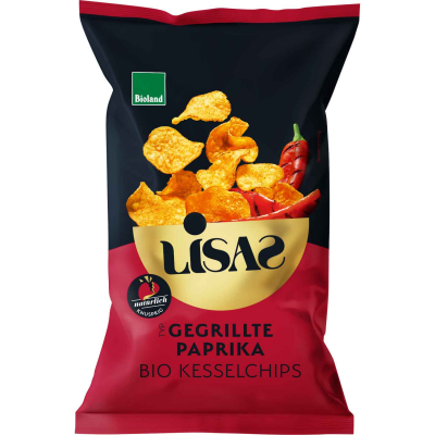  Lisas Bio Kesselchips Typ Gegrillte Paprika 115g 