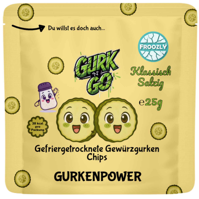  Froozly Gefriergetrocknete Gewürzgurken Chips Klassisch Salzig 25g 