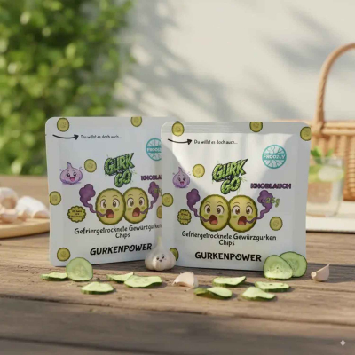  Froozly Gefriergetrocknete Gewürzgurken Chips Knoblauch 25g 