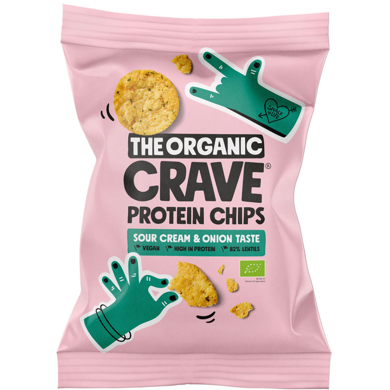  The Organic Crave Protein Chips Sour Cream & Onion Taste Bio 75g 