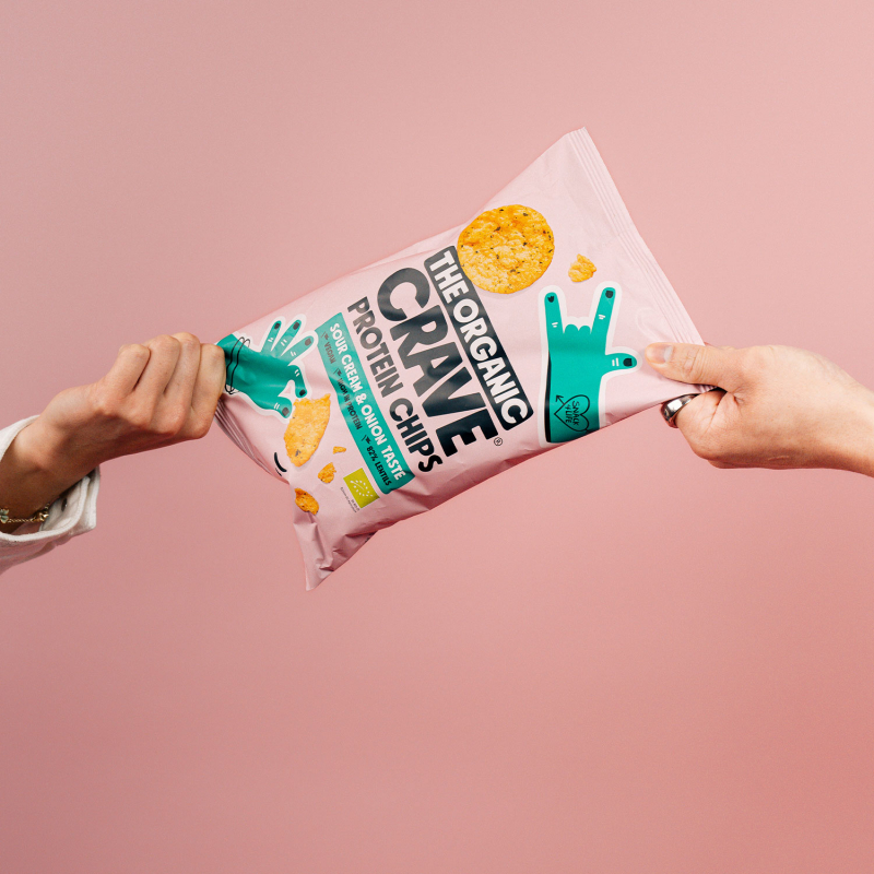  The Organic Crave Protein Chips Sour Cream & Onion Taste Bio 75g 