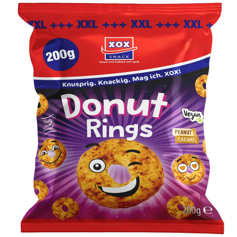  XOX Donut Rings Peanut Caramel 200g 