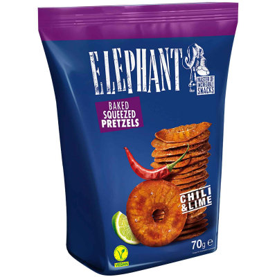  Elephant Squeezed Pretzels Chili & Lime 70g 