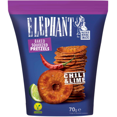  Elephant Squeezed Pretzels Chili & Lime 70g 