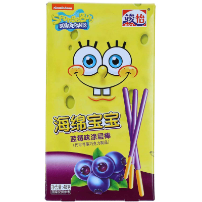  SpongeBob Schwammkopf Coated Sticks Blueberry 48g 
