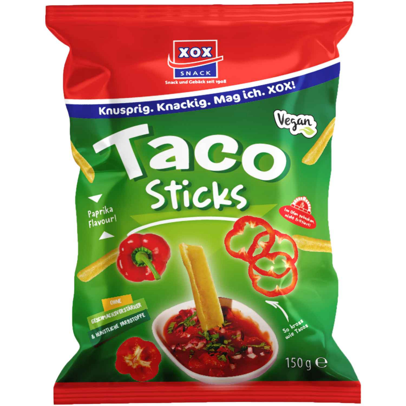  XOX Taco Sticks Paprika 150g 