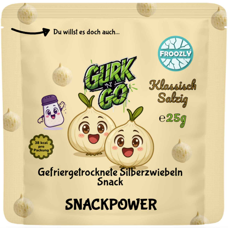  Froozly Gefriergetrocknete Silberzwiebeln Snack Klassisch Salzig 25g 