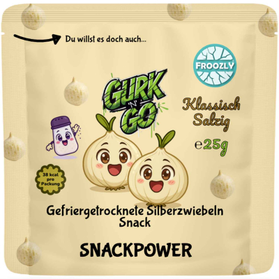  Froozly Gefriergetrocknete Silberzwiebeln Snack Klassisch Salzig 25g 