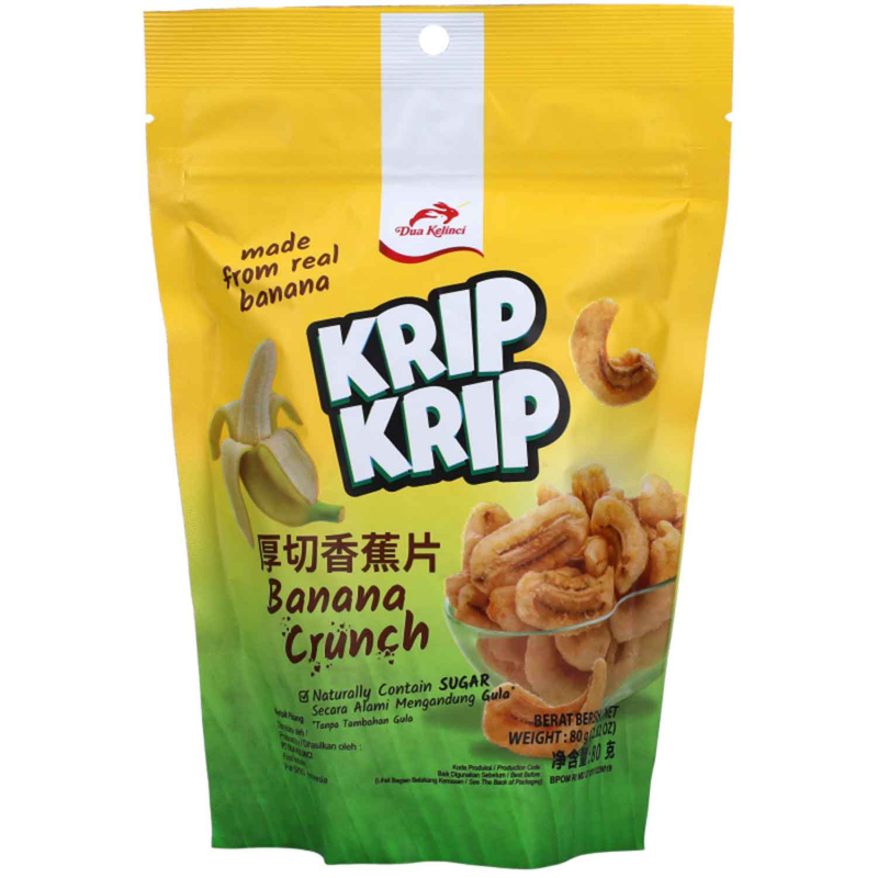  Dua Kelinci Krip Krip Banana Crunch 80g 