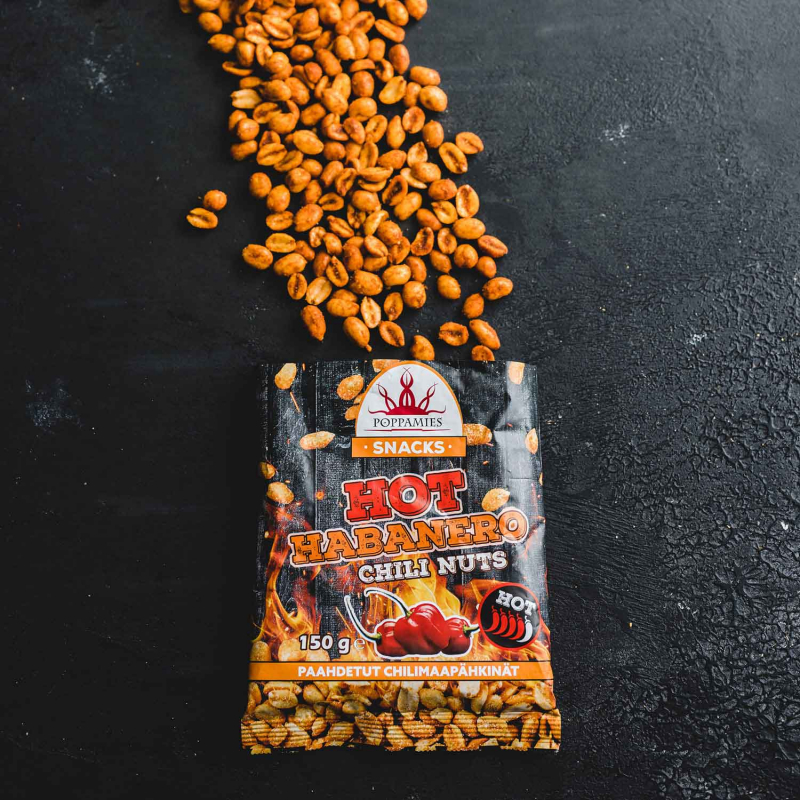  Poppamies Snacks Hot Habanero Chili Nuts 150g 