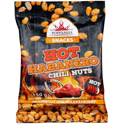  Poppamies Snacks Hot Habanero Chili Nuts 150g 