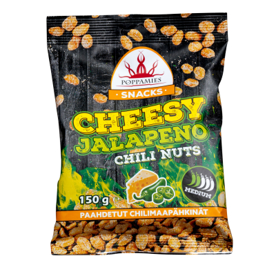  Poppamies Snacks Cheesy Jalapeno Chili Nuts 150g 