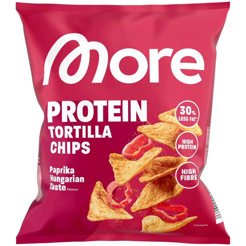 More Protein Tortilla Chips Paprika Hungarian Taste 50g 