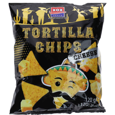  XOX Tortilla Chips Cheese 120g 
