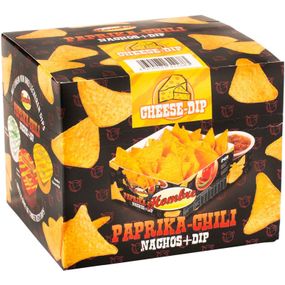  Hombre Paprika-Chili Nachos + Cheese-Dip 190g 