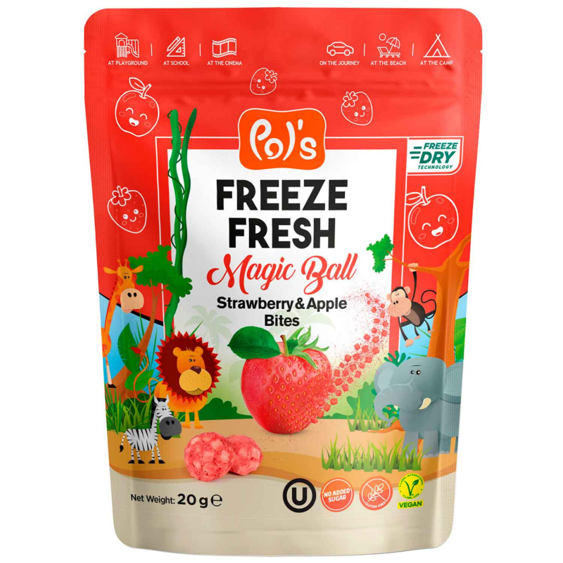  Pol's Freeze Fresh Magic Ball Strawberry & Apple Bites 20g 