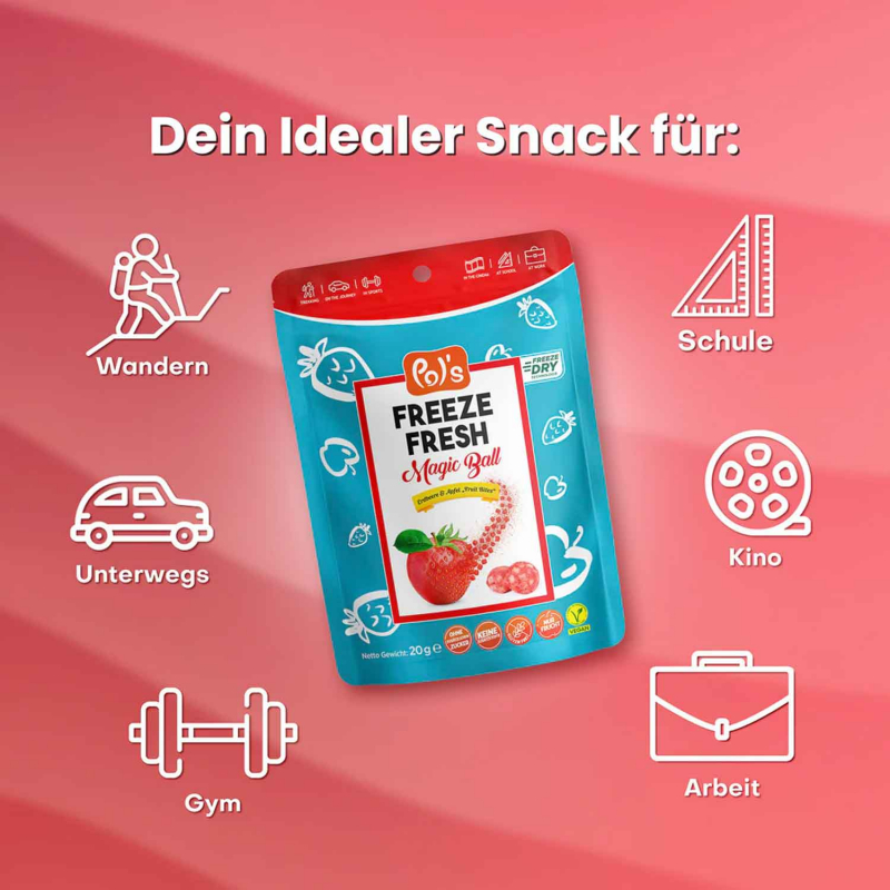  Pol's Freeze Fresh Magic Ball Strawberry & Apple Bites 20g 