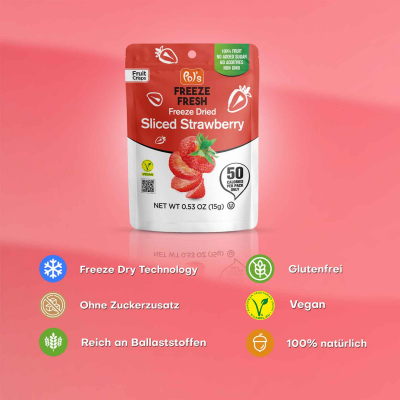  Pol's Freeze Fresh Freeze Dried Sliced Strawberry 15g 