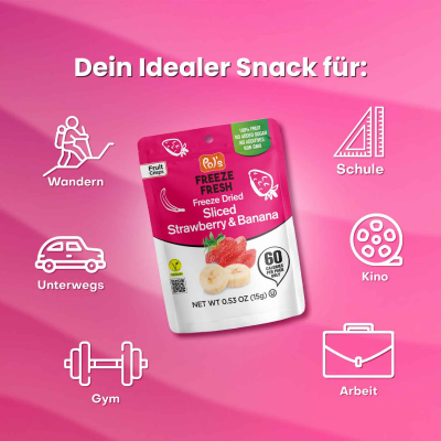  Pol's Freeze Fresh Freeze Dried Sliced Strawberry & Banana 15g 