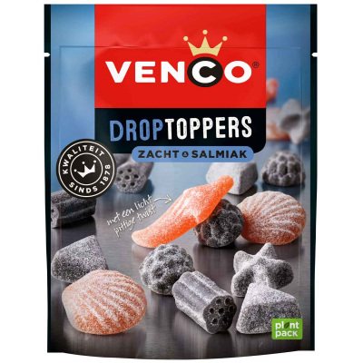  Venco Drop Toppers Zacht & Salmiak 215g 