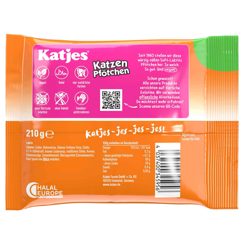  Katjes Katzen Pfötchen 210g 