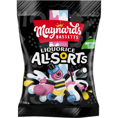  Maynards Bassetts Liquorice Allsorts 130g 