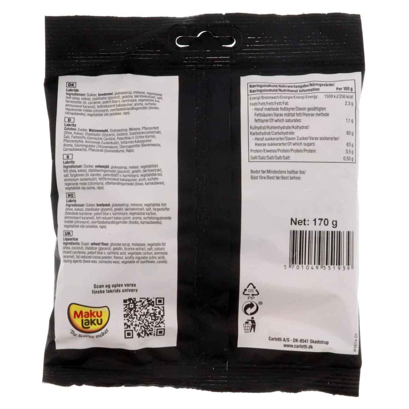  Makulaku Finsk Lakrids Mix Sød 170g 
