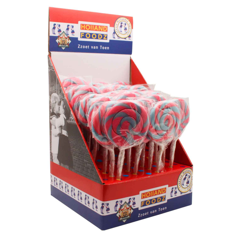  Holland Foodz Spiral-Lolli rosa-blau 45g 