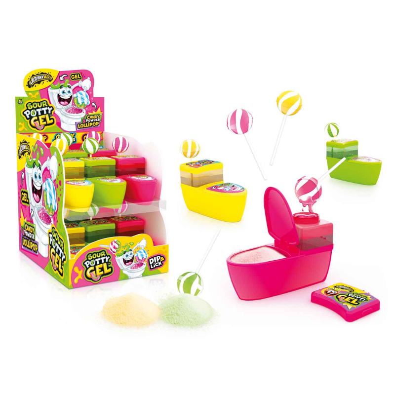  Johny Bee Sour Potty Gel Candy Powder & Lollipop 51g 