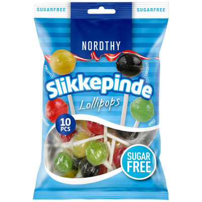  Nordthy Slikkepinde Lollipops zuckerfrei 10er 