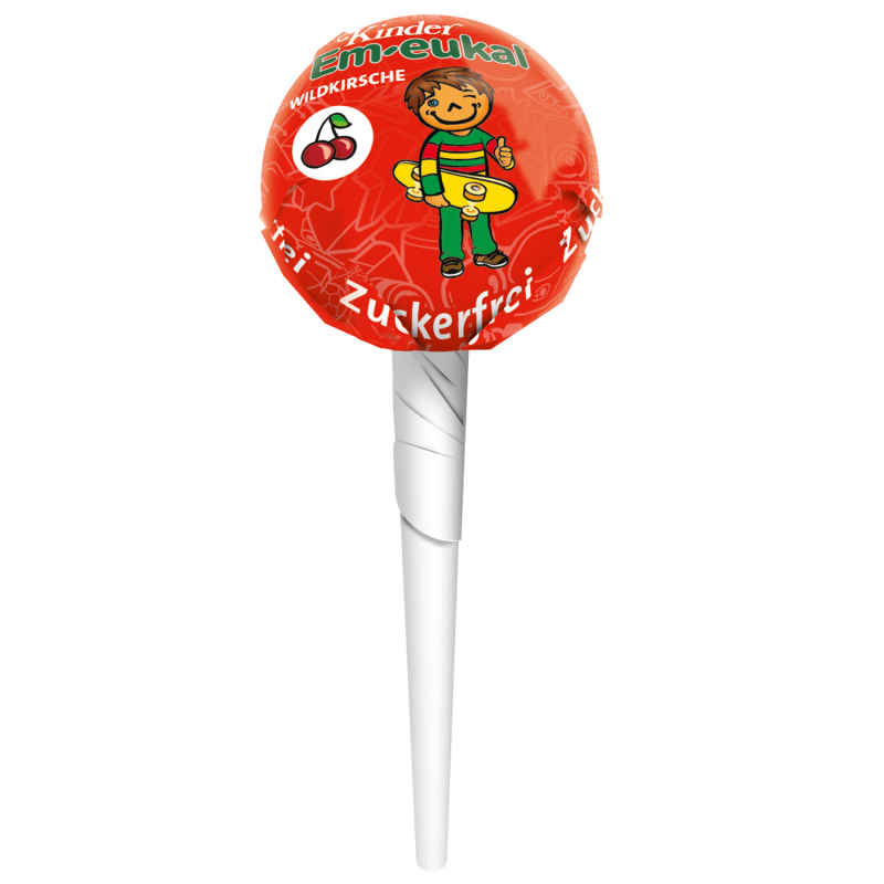  Kinder Em-eukal Lollis Wildkirsche zuckerfrei 100er 