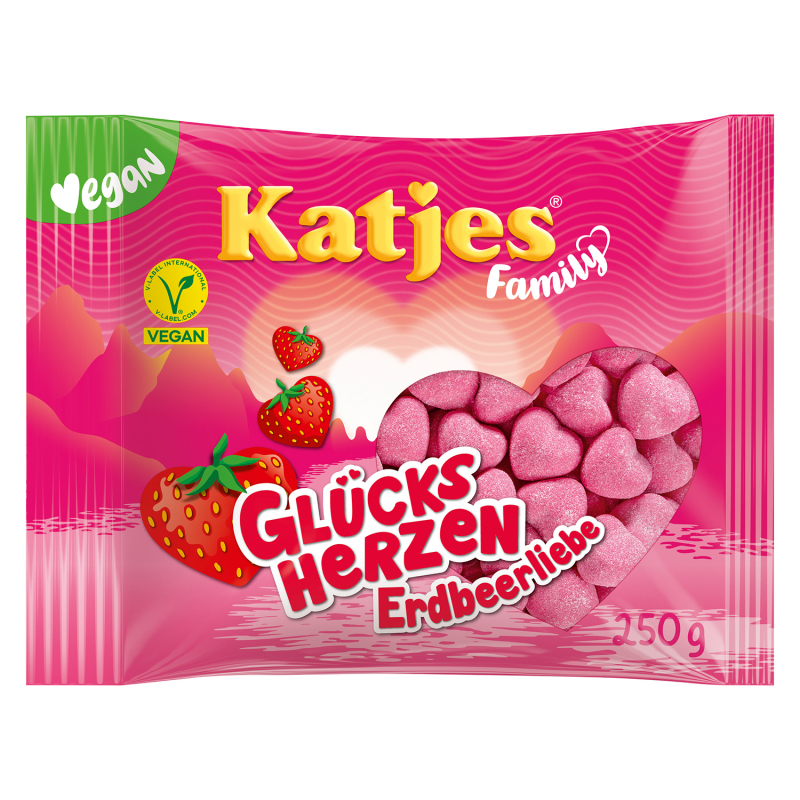  Katjes Family Glücksherzen Erdbeerliebe 300g 