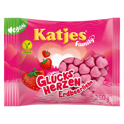  Katjes Family Glücksherzen Erdbeerliebe 300g 