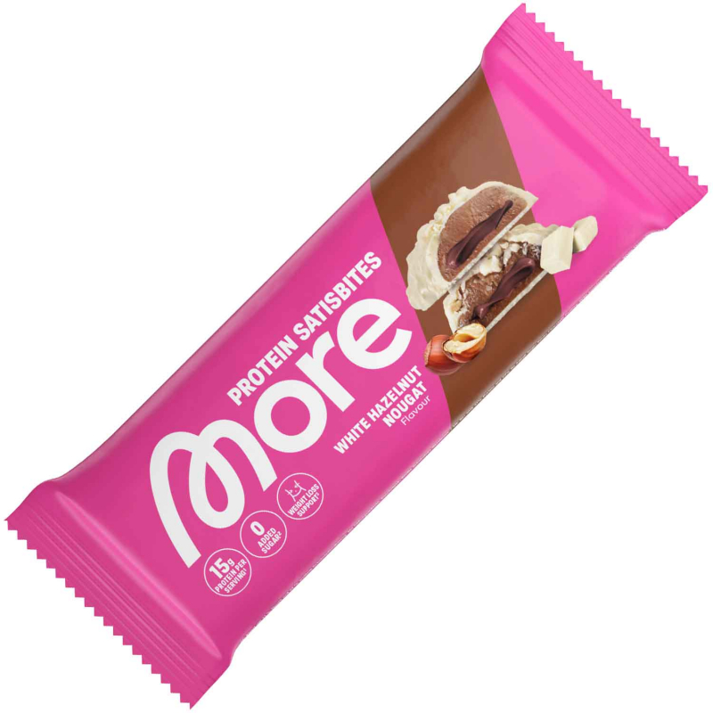  More Protein Satisbites White Hazelnut Nougat 50g 