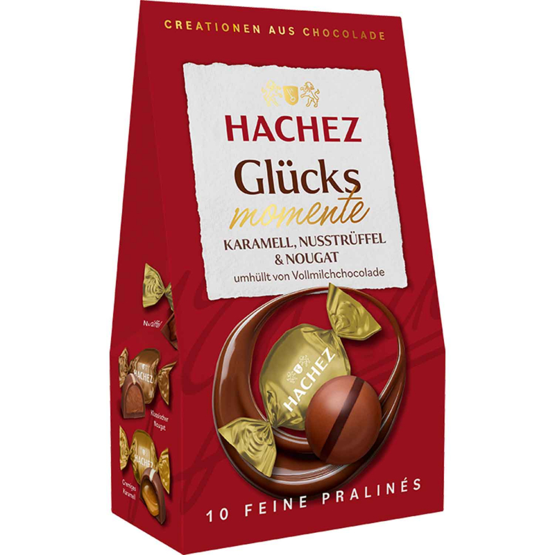 Hachez Glücksmomente Karamell, Nusstrüffel & Nougat 112g 