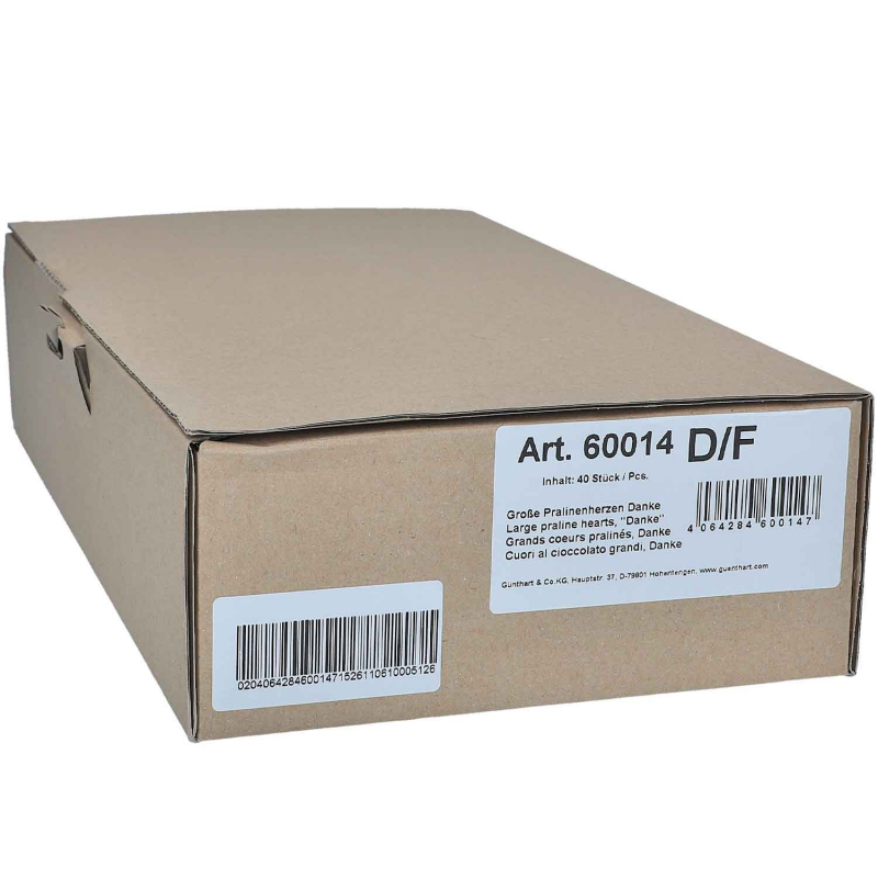  Günthart Große Pralinenherzen 'Danke' 40er 