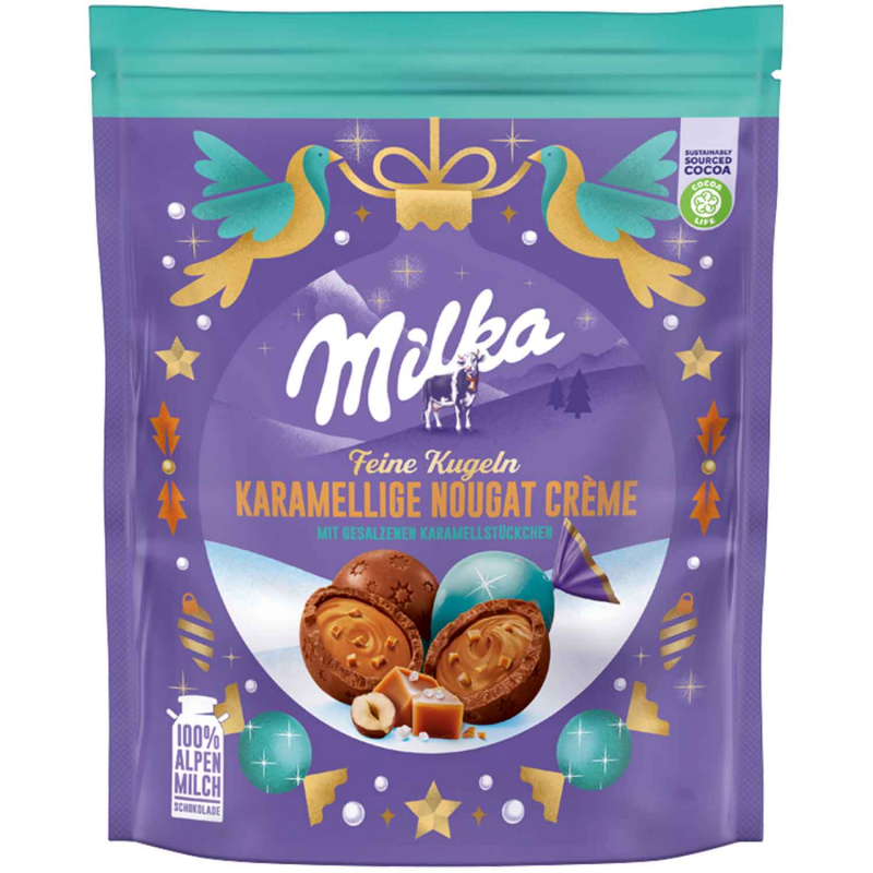  Milka Feine Kugeln Karamellige Nougat-Crème 90g 