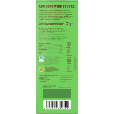  JOKOLADE PRALLINE mit Haselnussnougatfüllung und Crisps 80g 