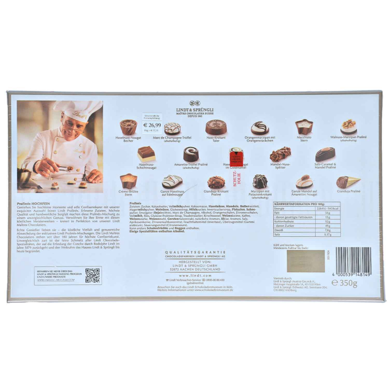  Lindt Pralinés Hochfein Winter Edition 350g 