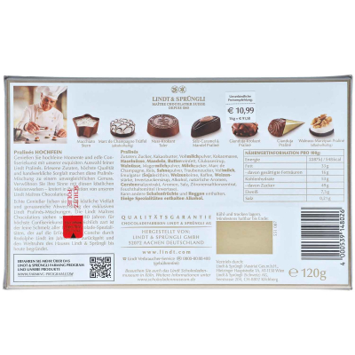  Lindt Pralinés Hochfein 120g 